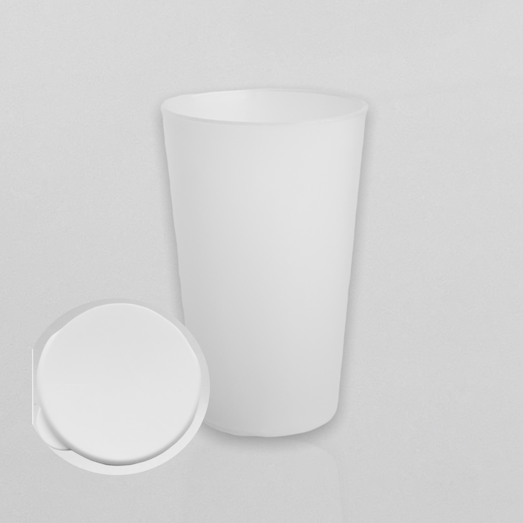 Ringo CUP with Lid 530ml white-matte round