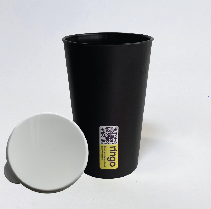 Ringo CUP with Lid 530ml black round